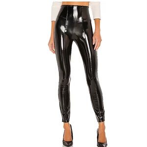 SPANX Faux Patent Leather Leggings New Black High Rise